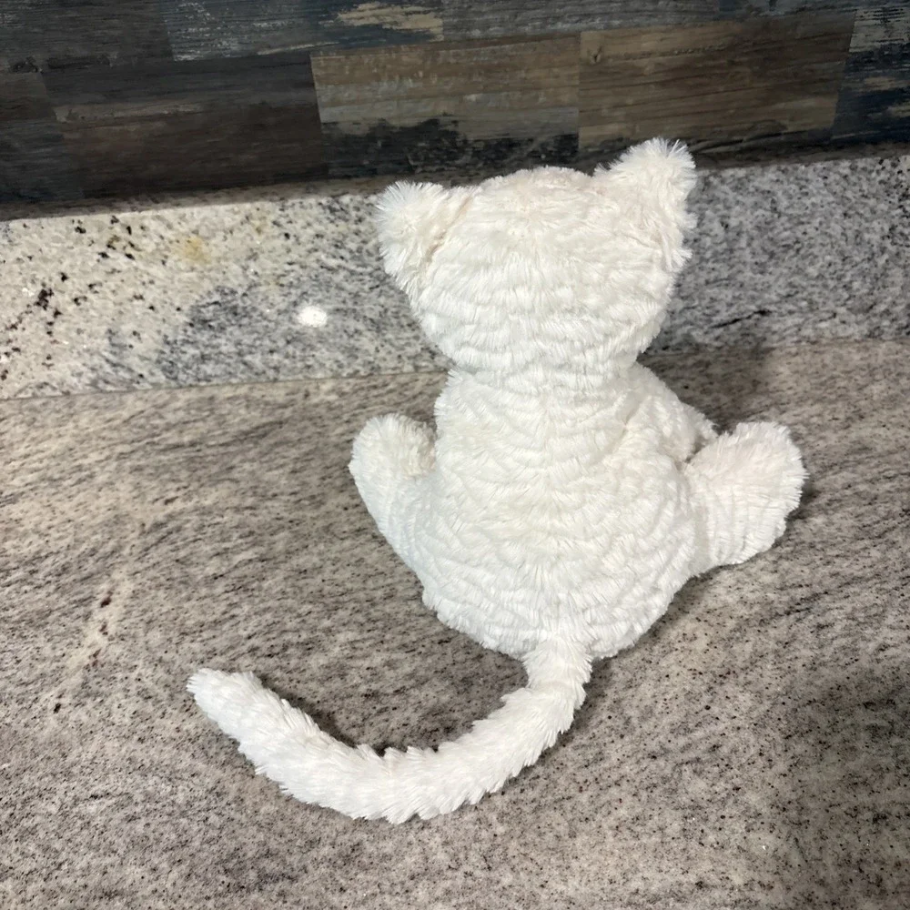 Jellycat Fuddlewuddle Kitty Kitten White Cream Plush Cat Pink Nose  8